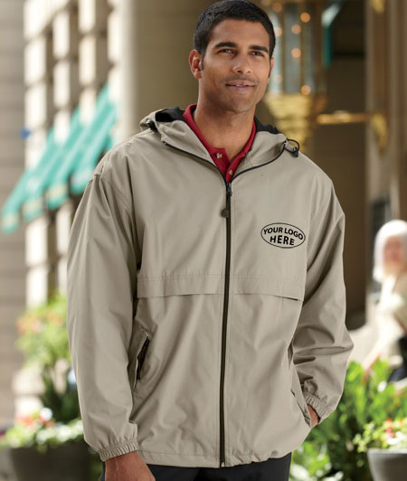 Microfiber Hooded Zip-Front Jacket